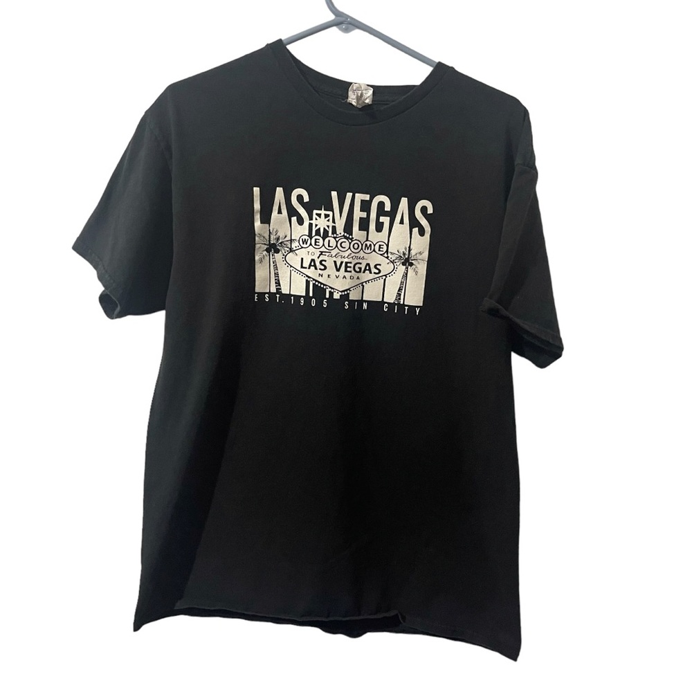 Las Vegas Shirt Men Large‎ Black Cotton Nevada Fabulous City Lightweight Tee